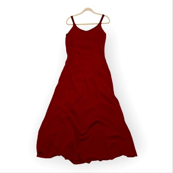 Salone De Couture 100% Silk Elegant Red Maxi Dress Sz M - Picture 1 of 10
